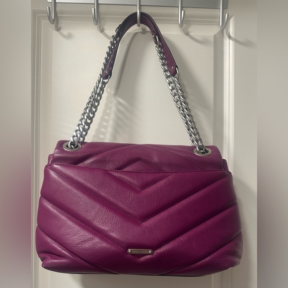 Rebecca Minkoff Edie Maxi Shoulder bag- Purple Leather - Picture 2 of 9